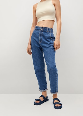 MANGO Tapered Jeans in Blue: front