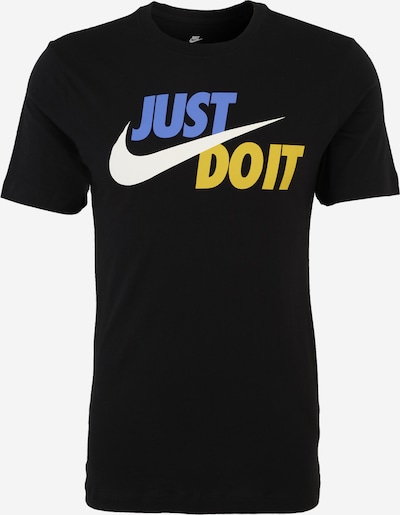 Marškinėliai 'Swoosh' iš Nike Sportswear, spalva – mėlyna / tamsiai geltona / juoda / balta, Prekių apžvalga