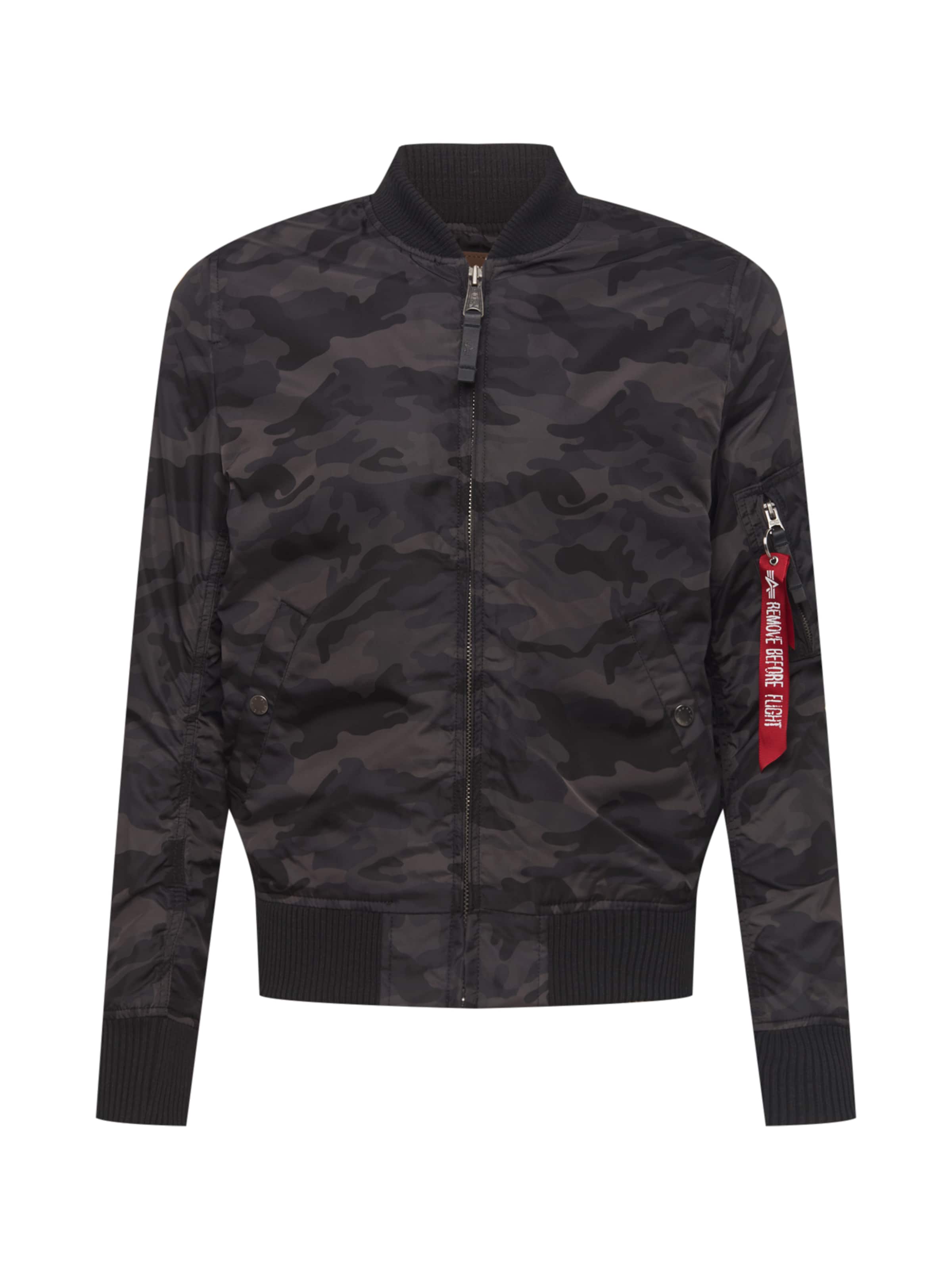 ALPHA INDUSTRIES Prehodna jakna 'MA-1' | črna barva: sprednja stran