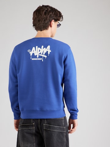 Bluză de molton de la ALPHA INDUSTRIES pe albastru: față