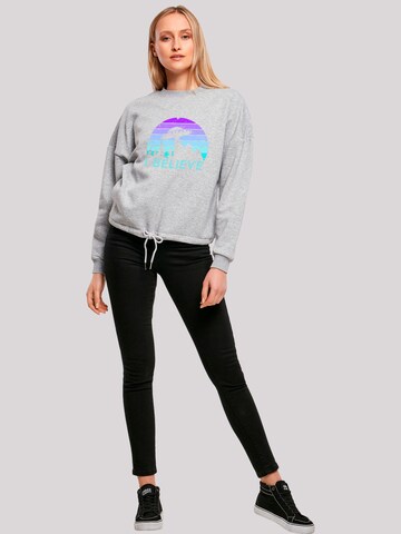 Sweat-shirt 'I believe UFO Alien Raumschiff Retro' F4NT4STIC en gris