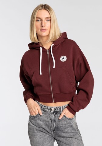 CONVERSE Zip-Up Hoodie 'Retro Chuck' in Red