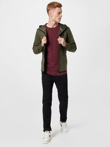 JACK & JONES Zip-Up Hoodie in Green