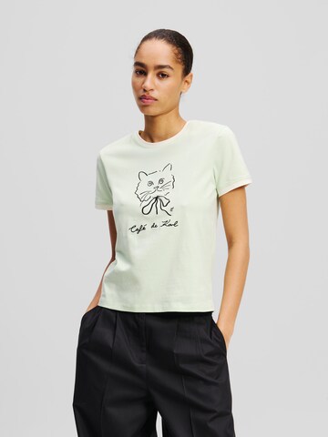 Tricou 'KL x Jorge Parra' de la Karl Lagerfeld pe alb: față