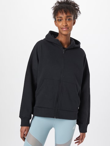 ADIDAS SPORTSWEAR Athletic Zip-Up Hoodie in Black: front