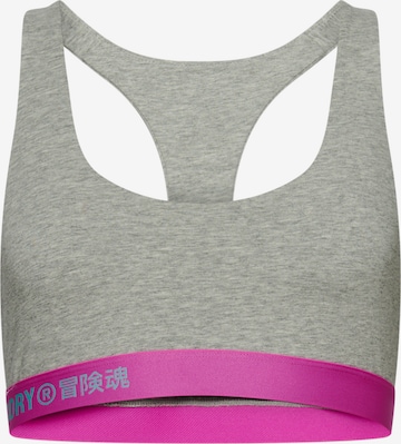 Superdry Bustier Sport bh in Grijs: voorkant