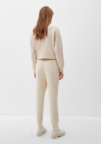 s.Oliver Regular Pleat-Front Pants in Beige