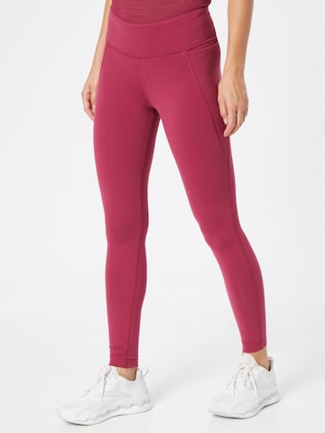 Skinny Pantalon de sport 'Lux' Reebok en rose : devant