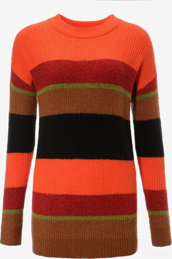 Aniston CASUAL Pullover in braun / grün / orange / blutrot / schwarz, Produktansicht