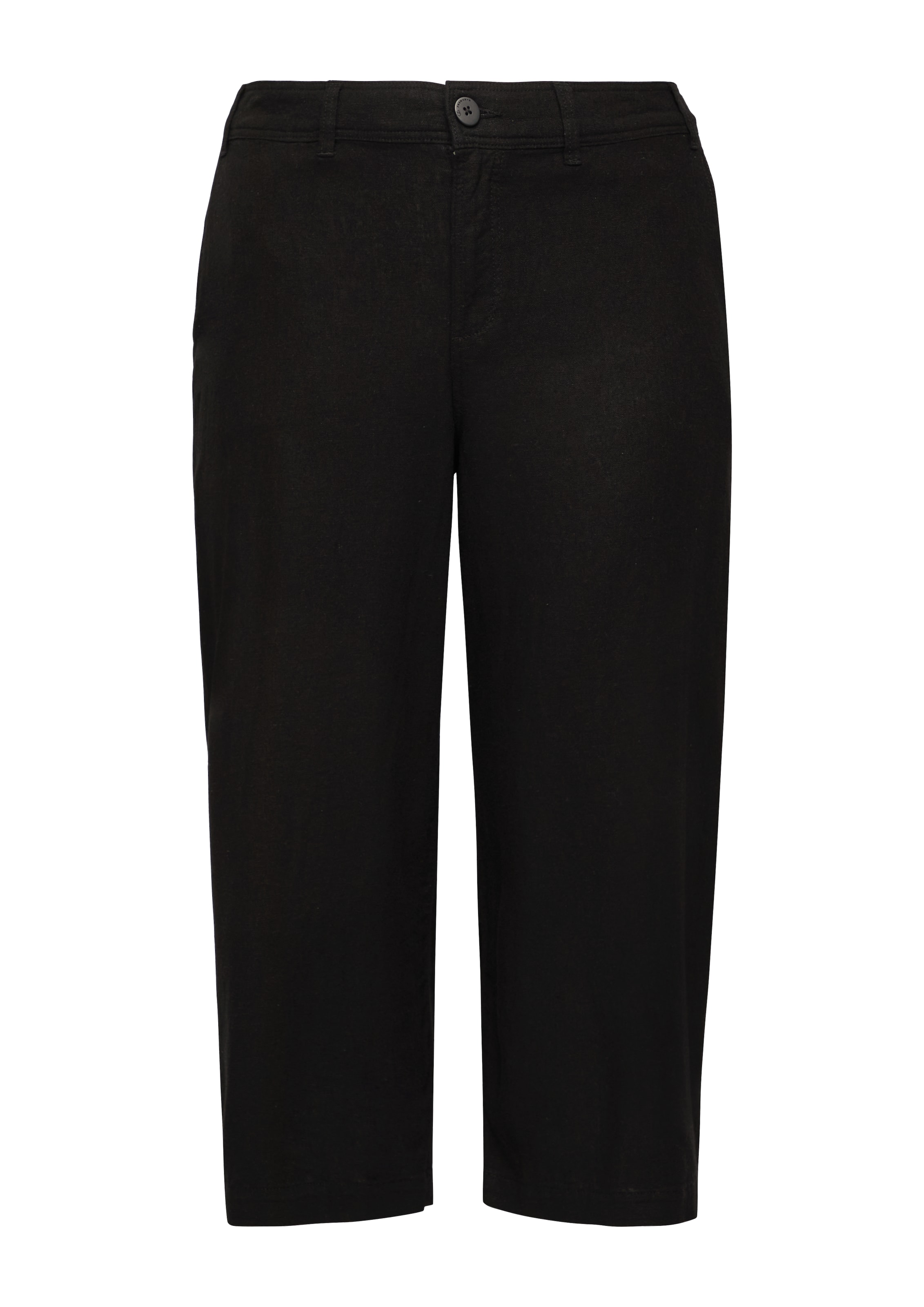 QS Wide leg Broek in Zwart: voorkant