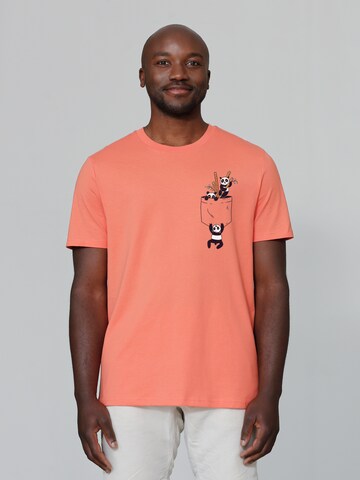 T-Shirt 'Pocket Pandas' Watapparel en orange : devant