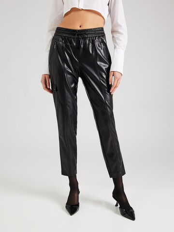 COMMA Tapered Trousers in Black: front