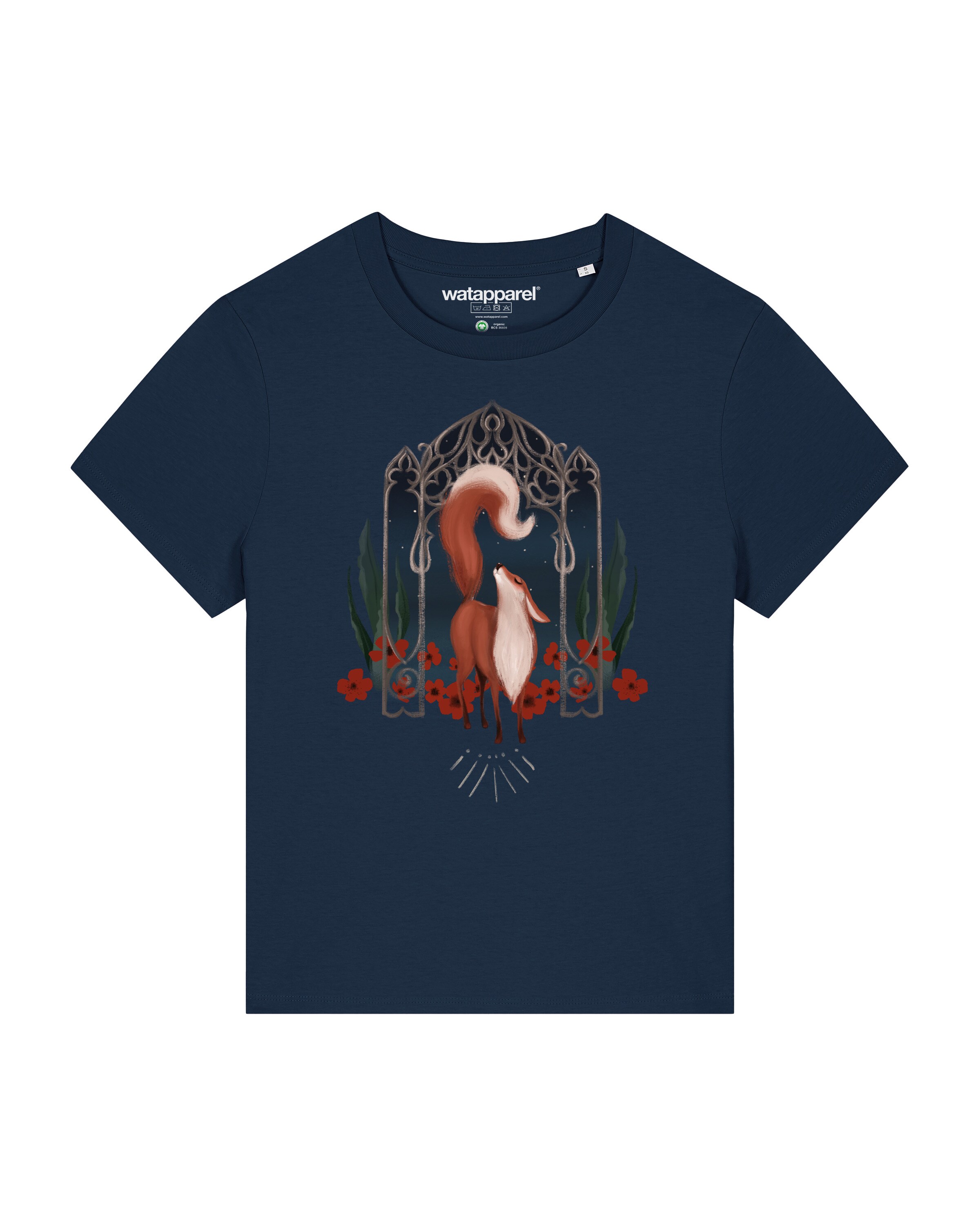 Watapparel Shirt ' Der wunderschöne Fuchs ' in Blauw: voorkant