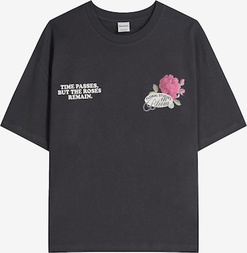 BershkaMajica - siva boja: prednji dio