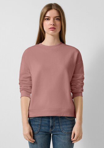 QS Sweatshirt in Roze: voorkant