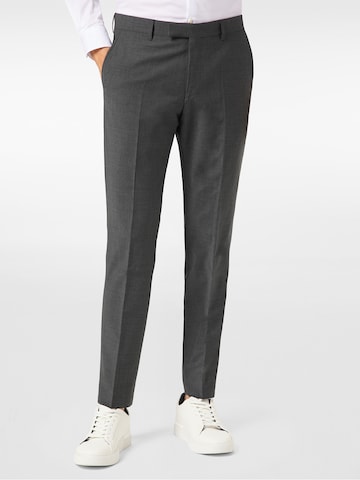 PIERRE CARDIN Regular Pleated Pants 'Ryan' in Grey: front