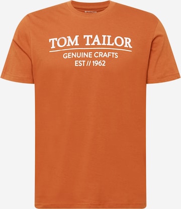 TOM TAILOR Тениска в кафяво: отпред