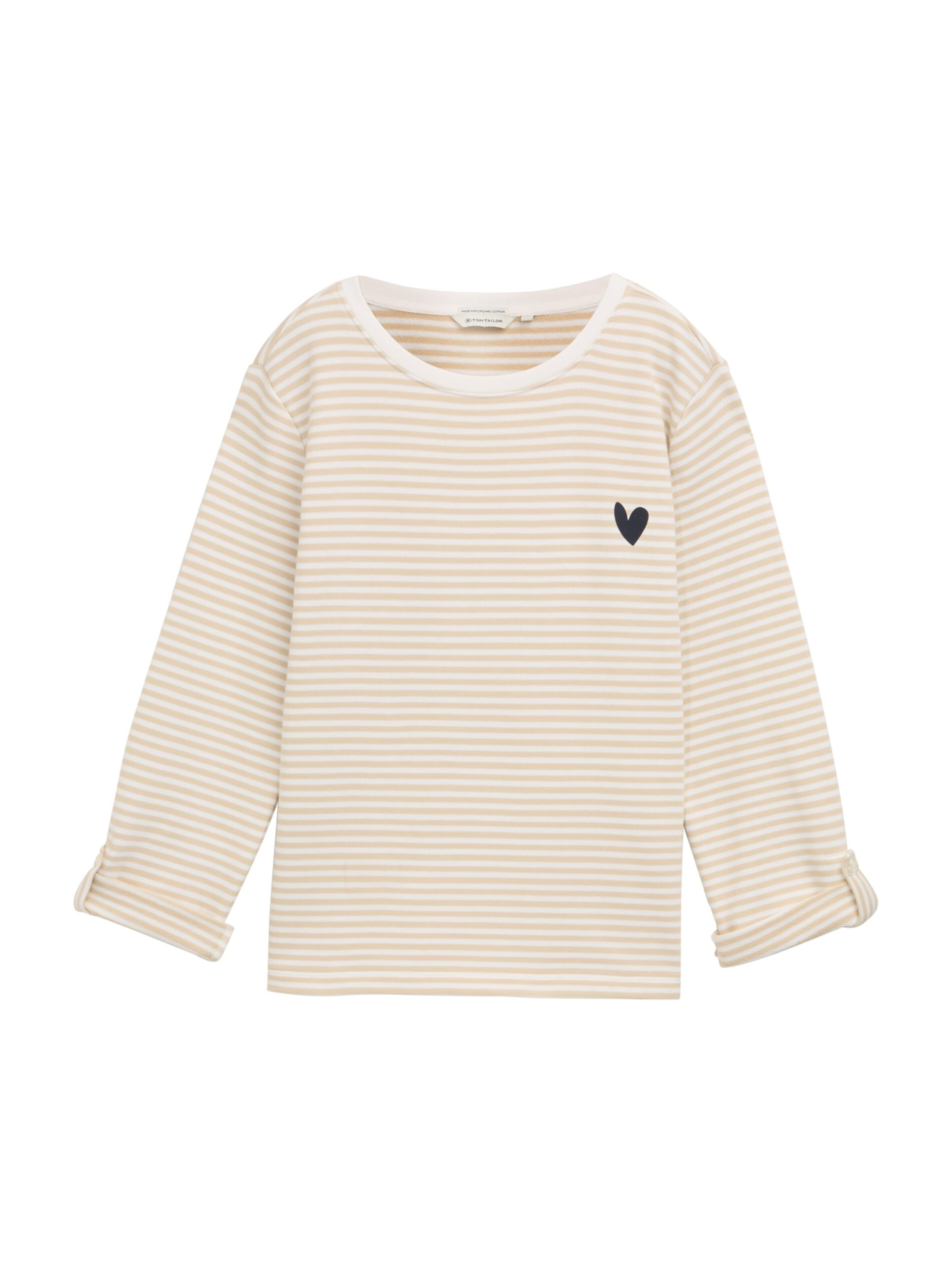 TOM TAILOR Μπλούζα φούτερ σε μπεζ: μπροστά