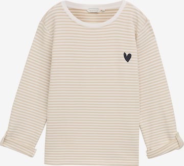 Sweat-shirt TOM TAILOR en beige : devant