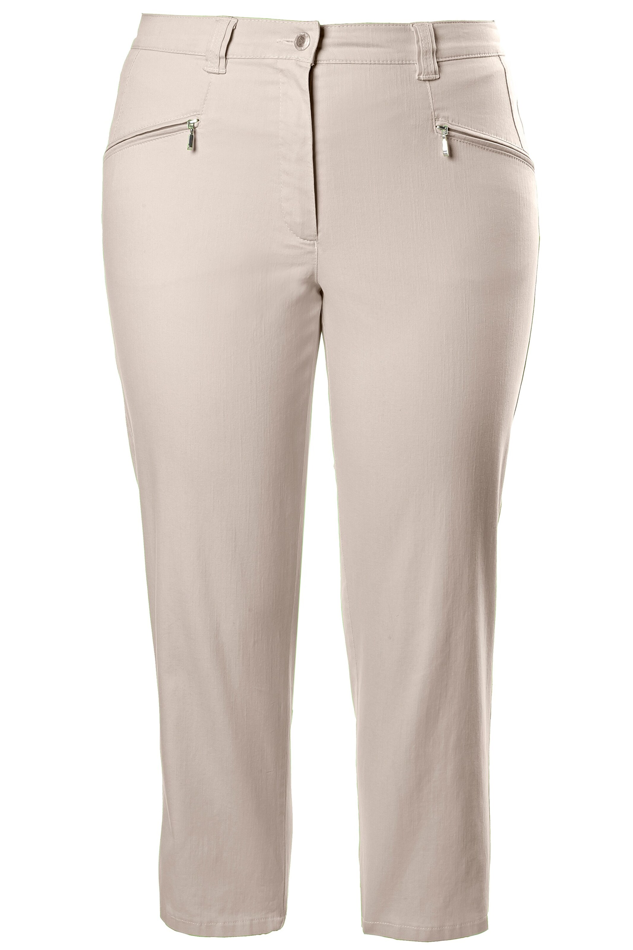 Coupe slim Pantalon Ulla Popken en beige : devant