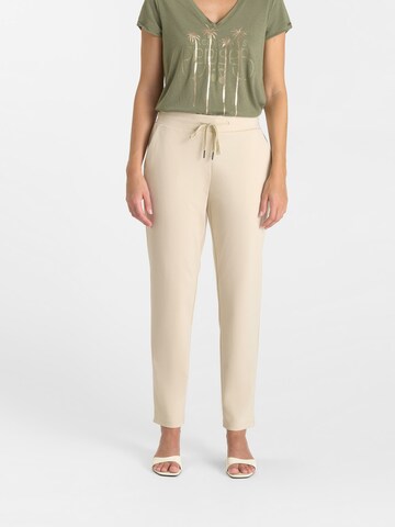 Regular Pantalon chino Le Temps Des Cerises en beige : devant