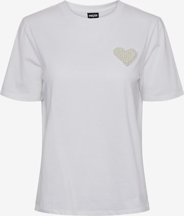 PIECES T-shirt 'RIA' i vit: framsida