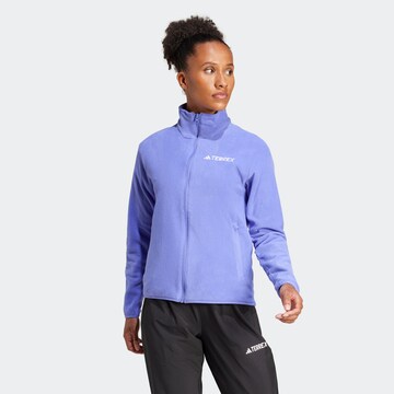 ADIDAS TERREX Athletic Fleece Jacket 'Ess' in Purple: front