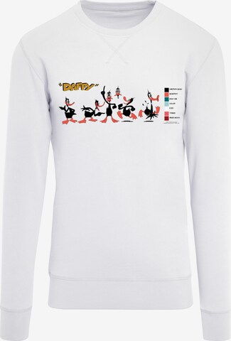 F4NT4STIC Sweatshirt 'Looney Tunes Daffy Duck' in Wit: voorkant