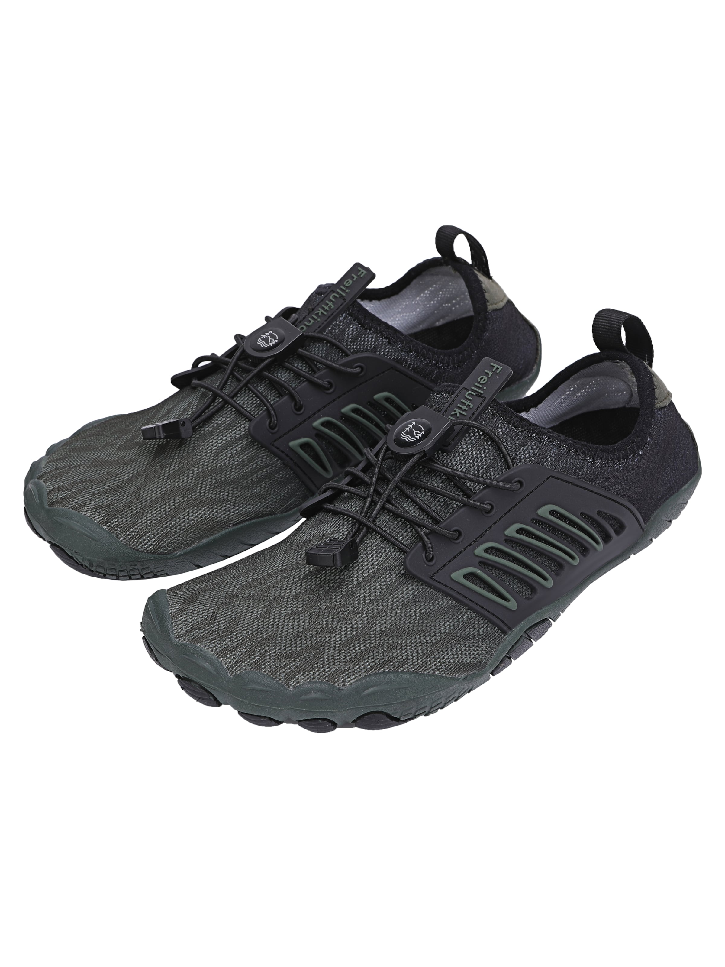 Freiluftkind Sportlicher Schnürschuh 'Freiluftkind® Tokai rutschfeste universal Barfußschuhe' in Grün: Vorderseite