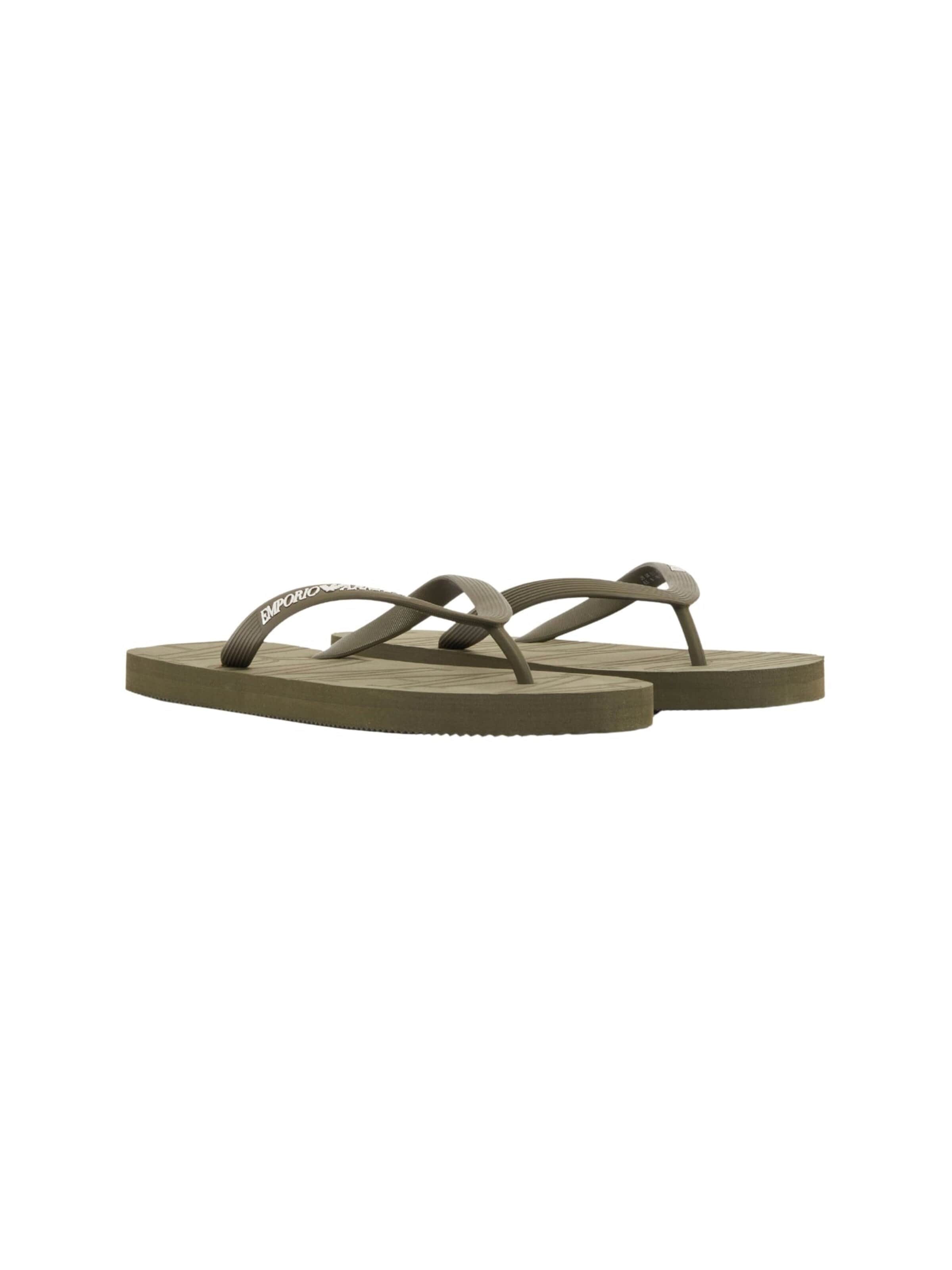 Emporio Armani - Sandalias de dedo 'Rubber Flip Flops with Logo' en verde