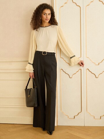 Chemisier love & roses en beige