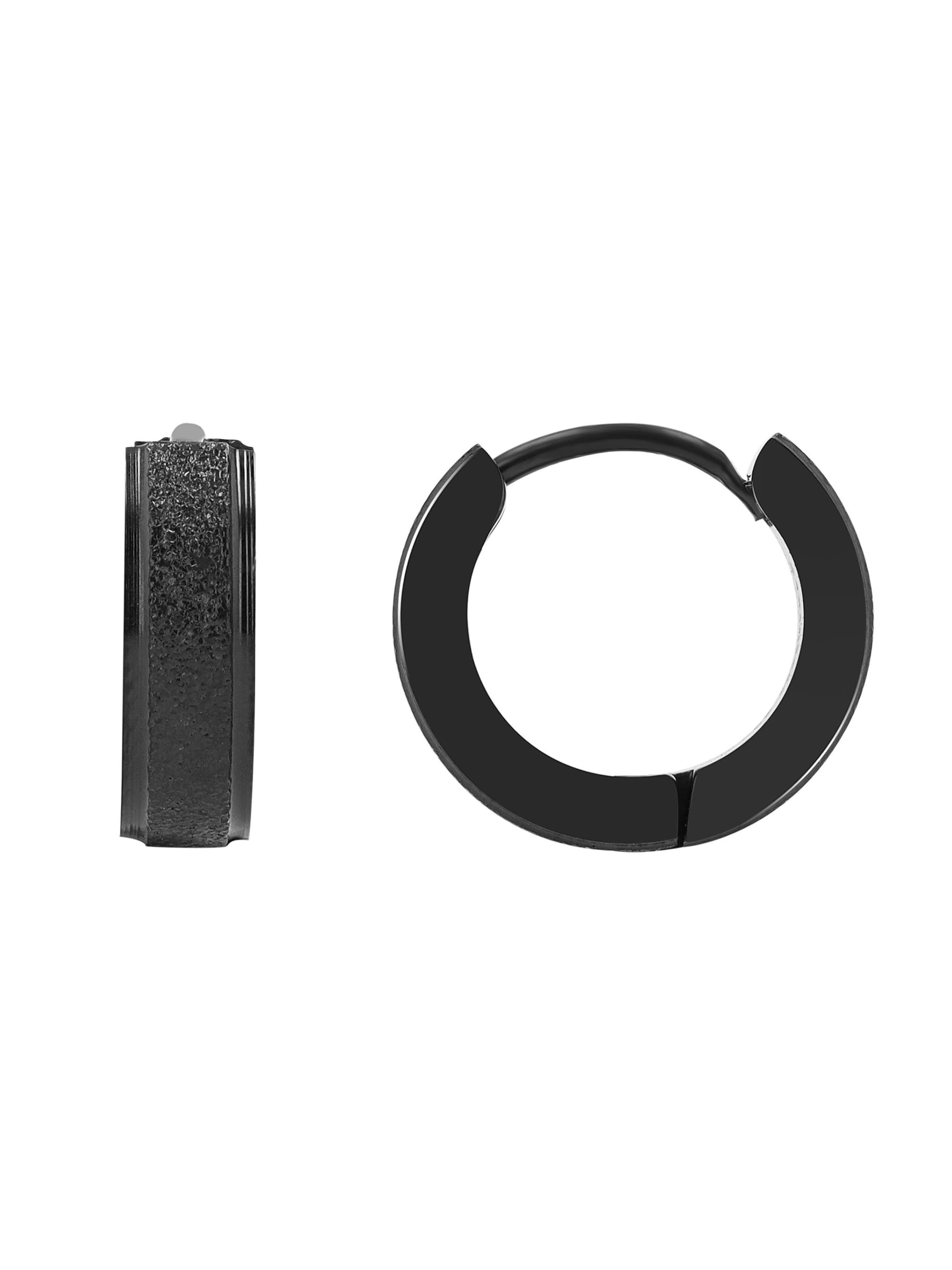 Akzent Ohrringe 'Edelstahl, D: 9 mm/ 4 mm breite, hautverträglich'‌ in Schwarz