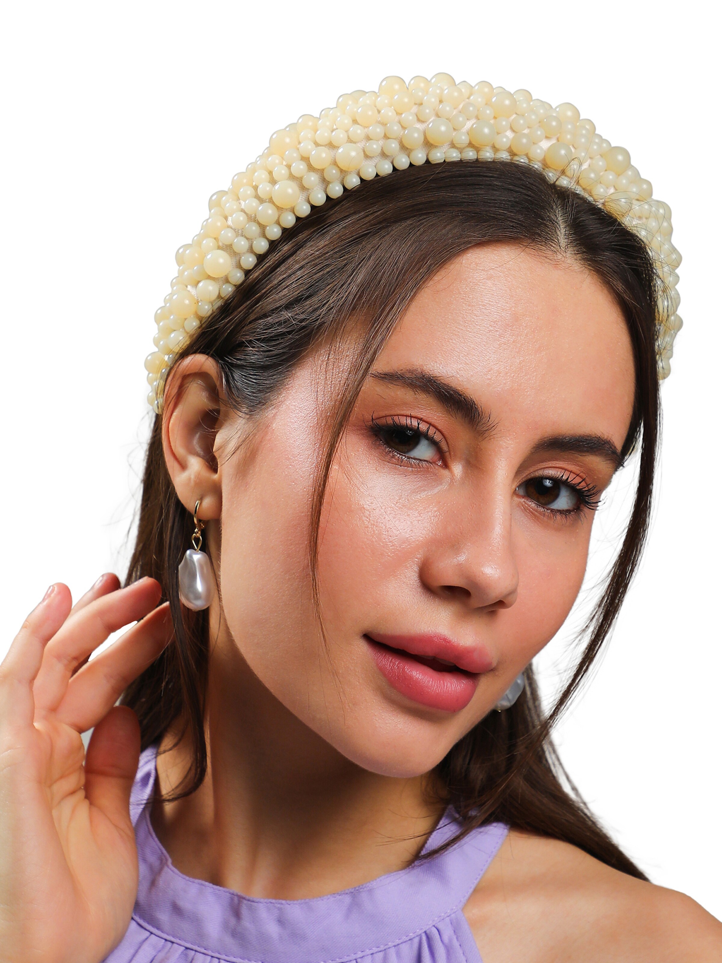 Ornamento per i capelli ' Prati ' di SOHI in bianco: frontale