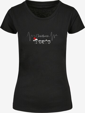 Merchcode Shirt 'Christmas Beats' in Zwart: voorkant