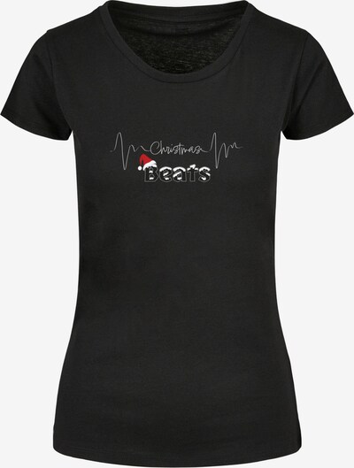 Merchcode T-Shirt 'Christmas Beats' in rot / schwarz / weiß, Produktansicht