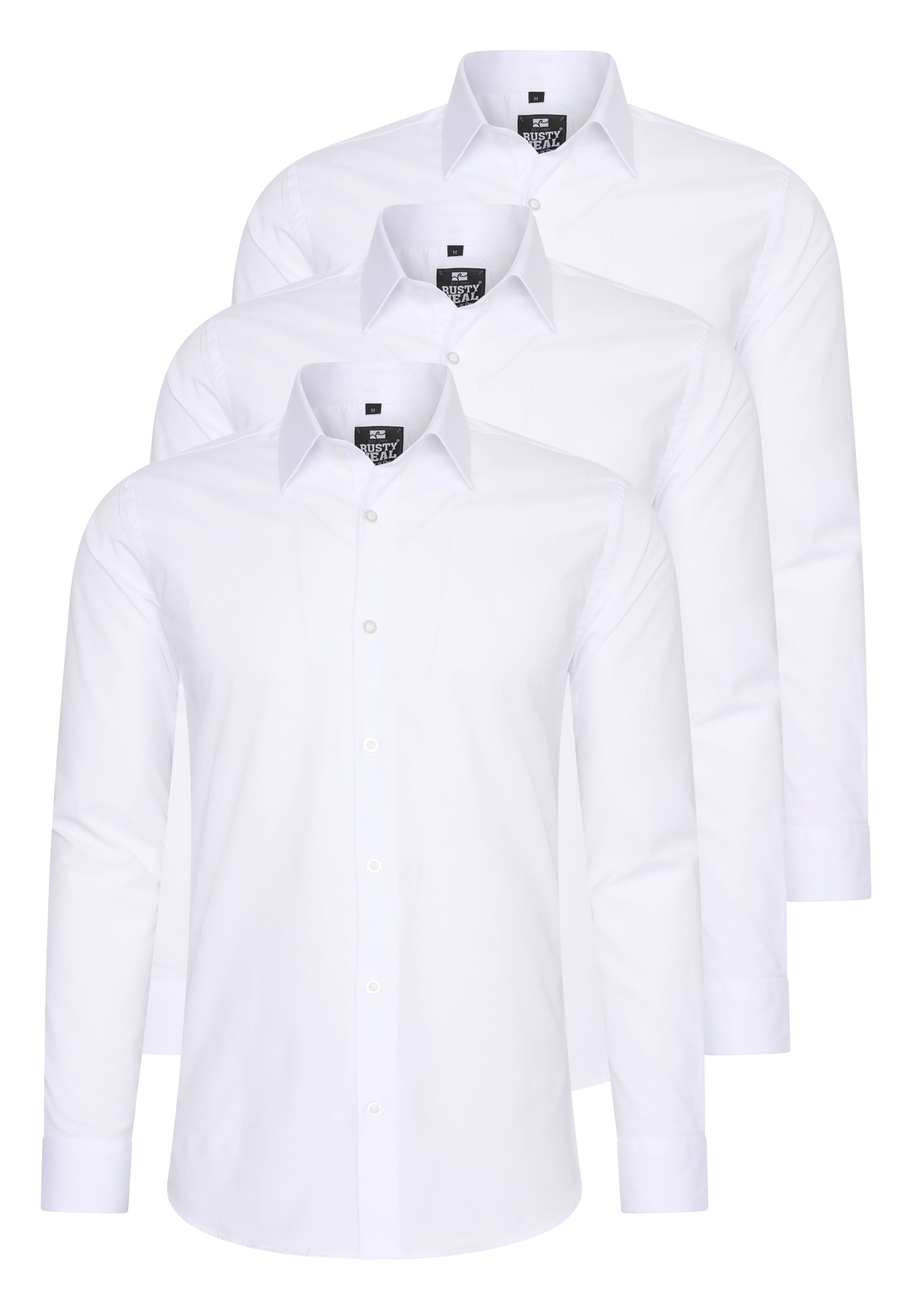 Rusty Neal Button Up Shirt in White: front