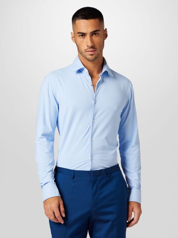 HUGO Slim fit Button Up Shirt 'Kenno' in Blue: front