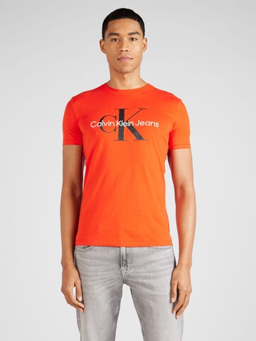 Calvin Klein Jeans - Camisa em laranja: frente