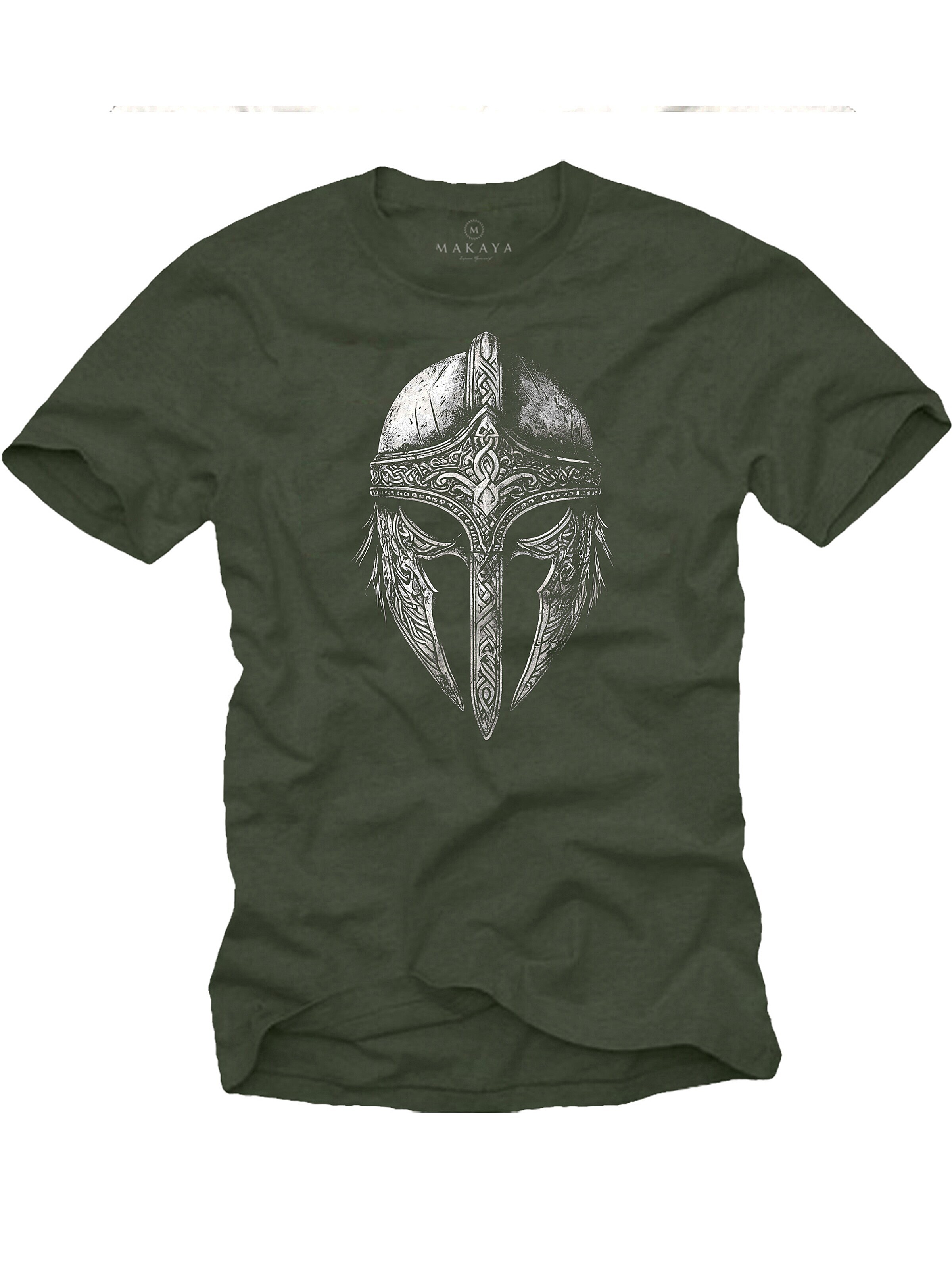 MAKAYA Shirt 'Vikinger Helm' in Green: front