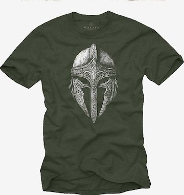 MAKAYA Shirt 'Vikinger Helm' in Green: front