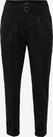 Tapered Pantaloni con pieghe di Antioch in nero: frontale