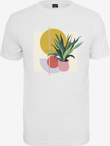 Merchcode Shirt 'Planet Art' in Wit: voorkant