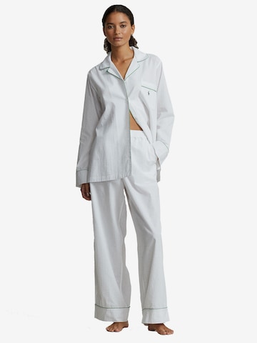 Polo Ralph Lauren Pajama ' Madison PJ Set - Summer Soft Seersucker ' in White: front