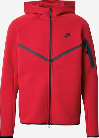Veste de survêtement 'TECH FLEECE' Nike Sportswear en rouge : devant