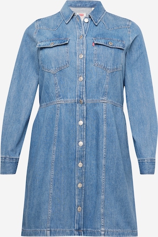 Levi's® Plus Платье-рубашка 'PL Flynn Western Dress' в Синий: спереди