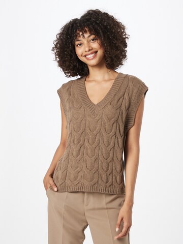 PIECES Sweater 'LOVINA' in Brown: front