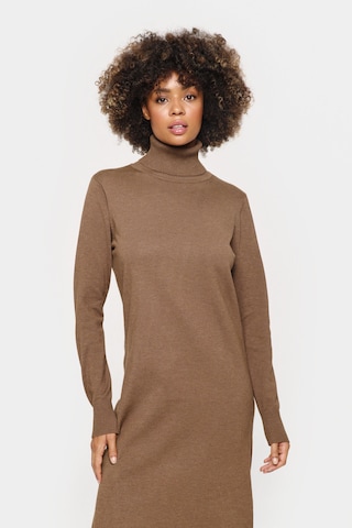 SAINT TROPEZ Knitted dress 'Mila' in Brown