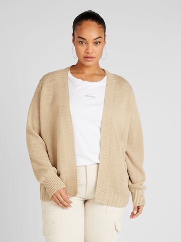 ONLY Carmakoma Knit Cardigan 'MILLE' in Beige: front