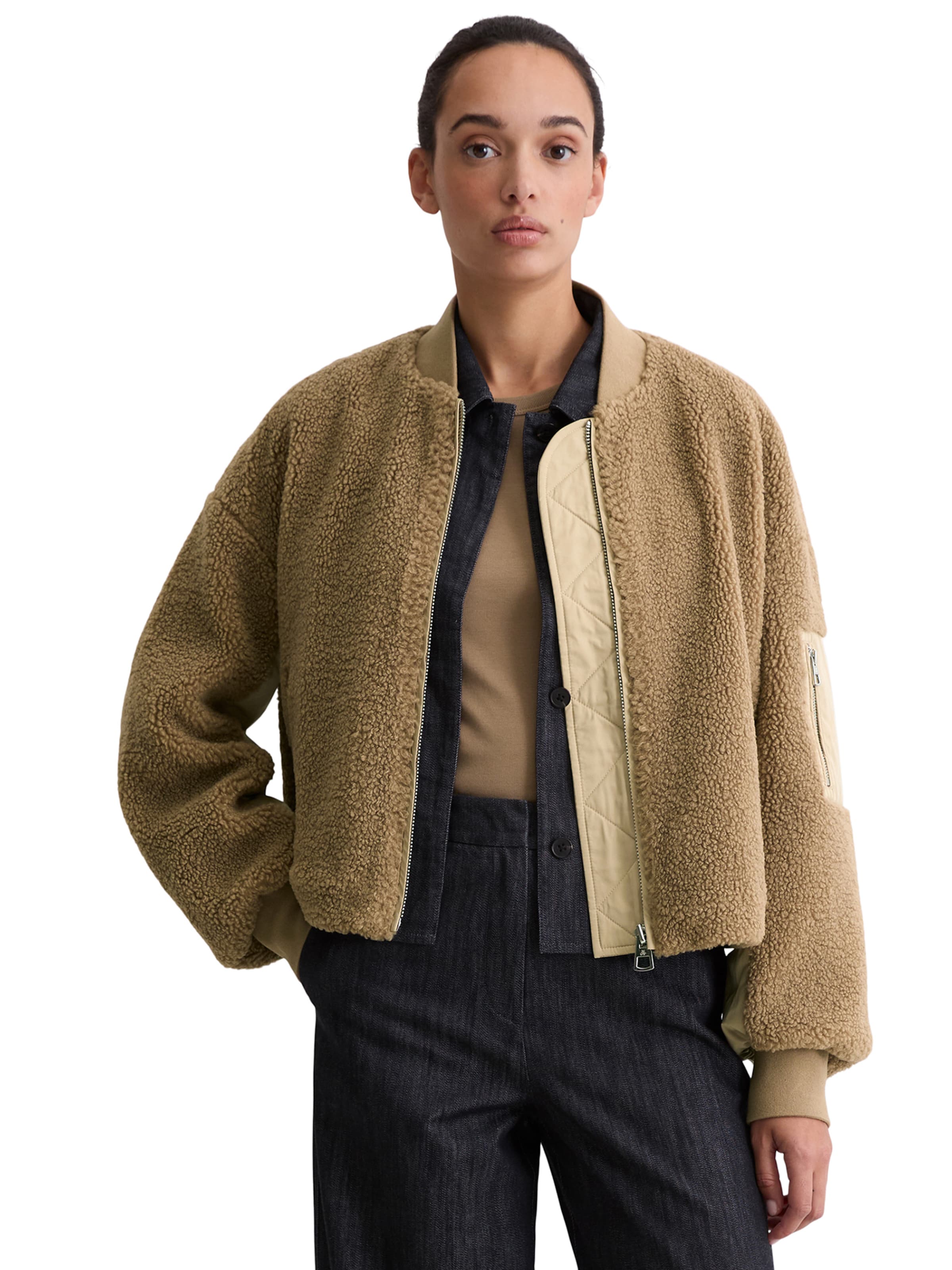 Veste mi-saison Marc O'Polo en marron : devant