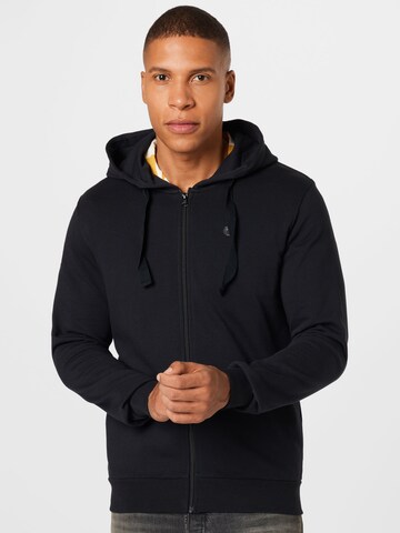 Veste de survêtement KnowledgeCotton Apparel en noir : devant